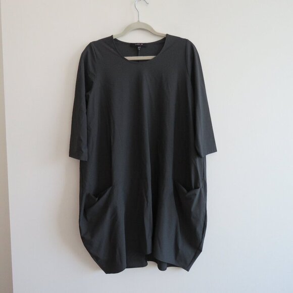 JASON Portofino Pocket Tunic Top in Dark Gray Lagenlook Minimalist - Size S - Picture 2 of 15